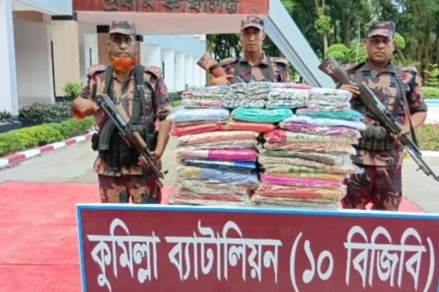 কুমিল্লা সীমান্তে বিজিবির পৃথক অভিযানে প্রায় ৯৩ লাখ টাকার ভারতীয় পণ্য জব্দ