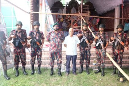 নীলফামারীর সীমান্তবর্তী পূজামণ্ডপে নিরাপত্তা দেবে বিজিবি